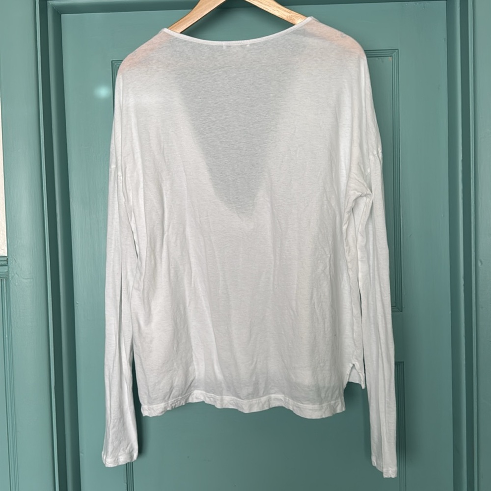 James Perse  Split Neck Raglan Tee Size 4 / Large - Picture 11 of 13
